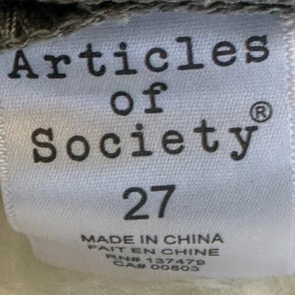 NWT Articles of Society Carly Jeans Womens 27 Gray Crop Skinny Raw Hem Stretch - Picture 6 of 8